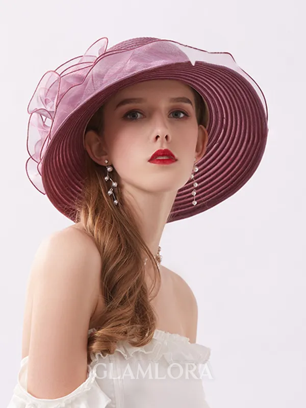 Ladies' Romantic Silk Flower Adjustable Beach/Sun Hats