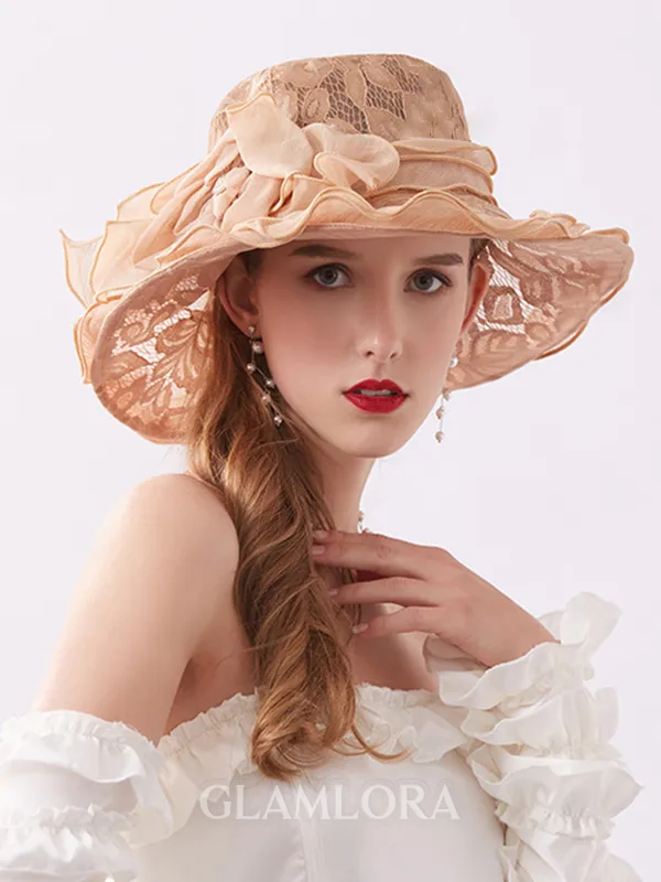 Ladies' Special Lace Silk Flower Adjustable Beach/Sun Hats