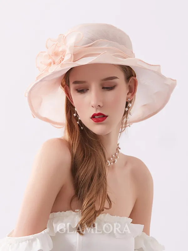 Ladies' Eye-catching Net Silk Flower Adjustable Kentucky Derby Hats/Tea Party Hats