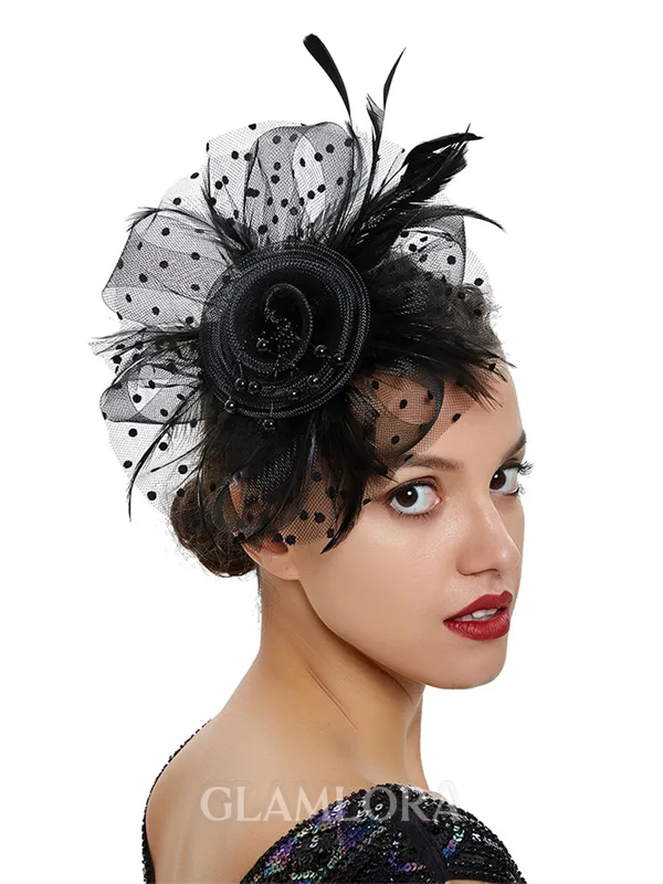 Ladies' Charming Tulle With Feather Tea Party Hats