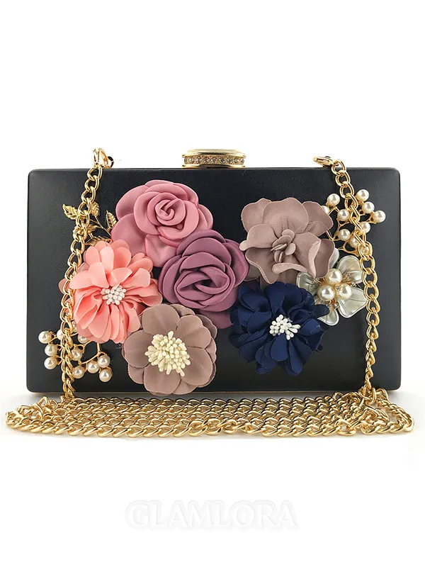 Elegant PU Evening/Casual Bags With Flowers