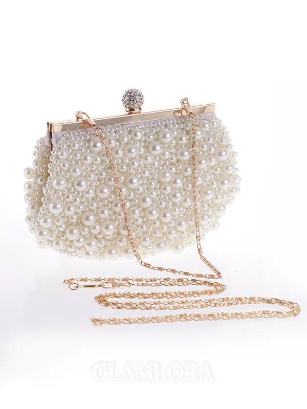 Pretty Polyester With Imitation Pearl Evening/Party Handbags