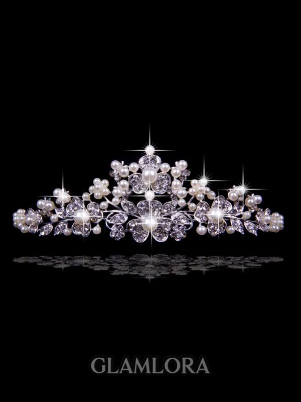 Nice Czech Rhinestones Flower Pearls Wedding Headpieces