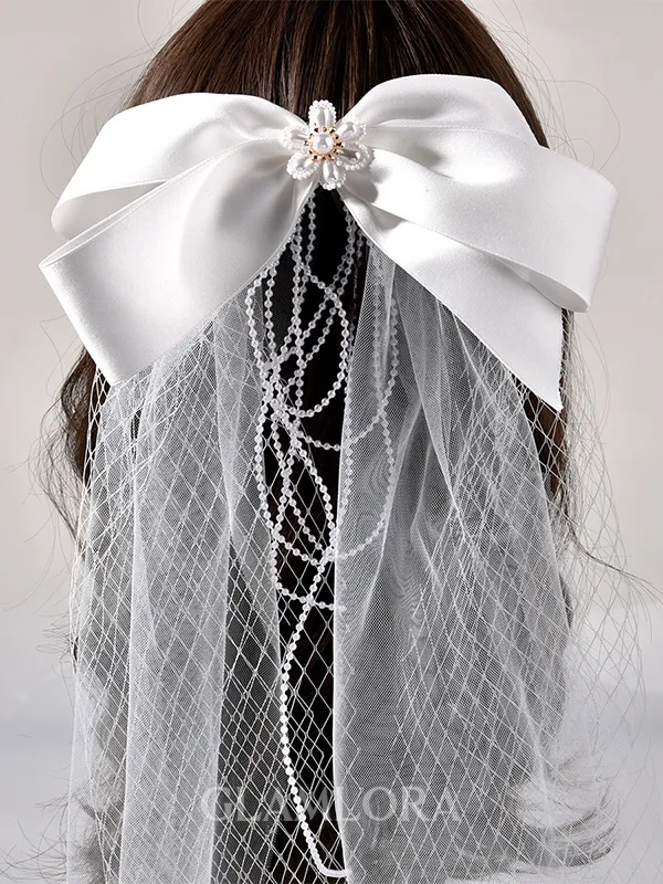 Lovely Tulle With Imitation Pearl Hairpins