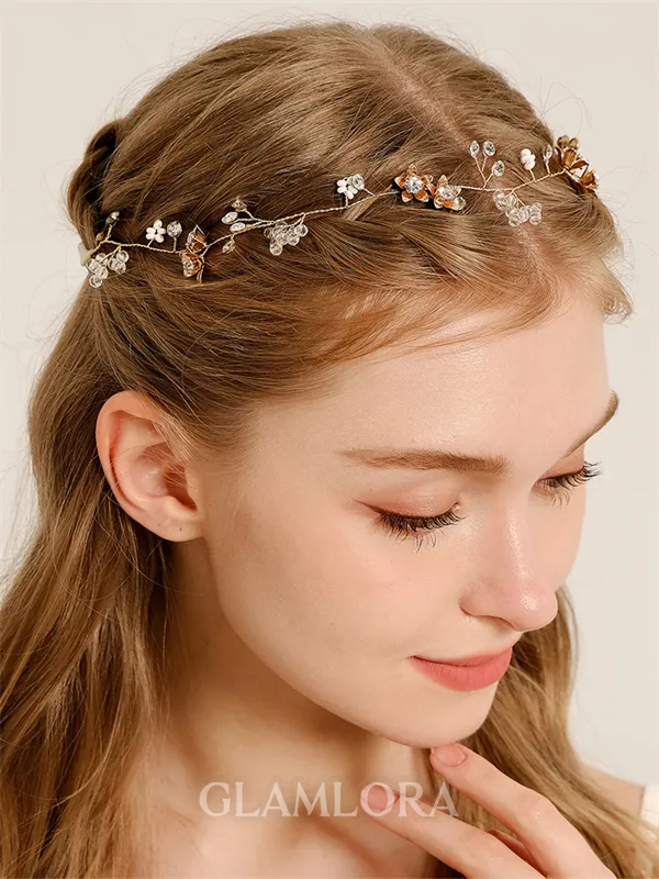 Simple Pearls With Rhinestone Headpieces