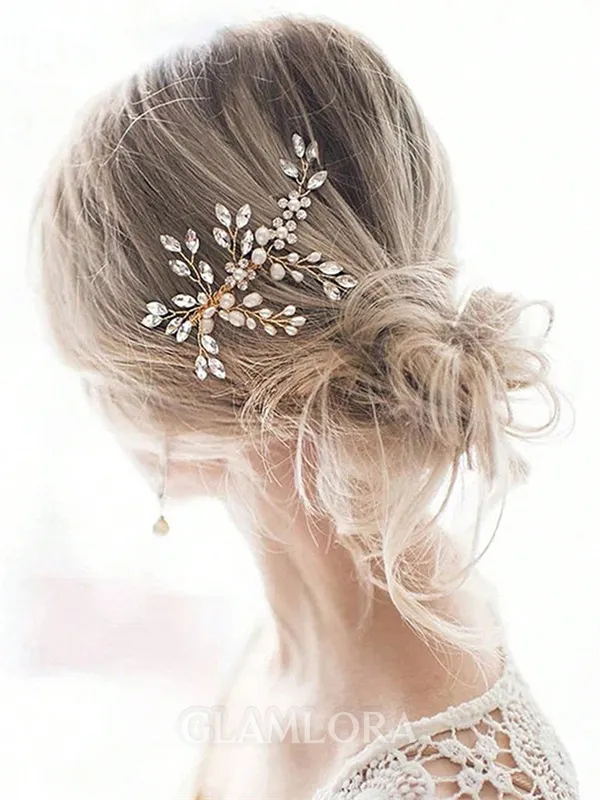 Stunning Pearls With Rhinestone Headpieces