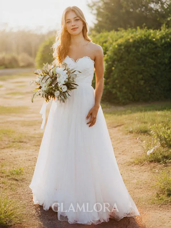 Delicate A-line Princess Sweetheart Sleeveless Floor-Length Tulle Wedding Dress With Ruched