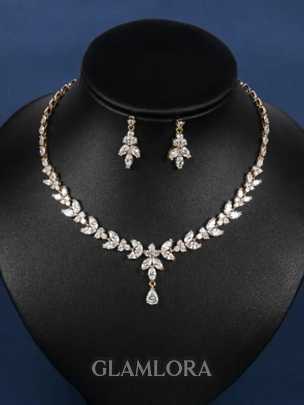 Fancy Copper Wedding Bridal Hot Sale Jewelry Set