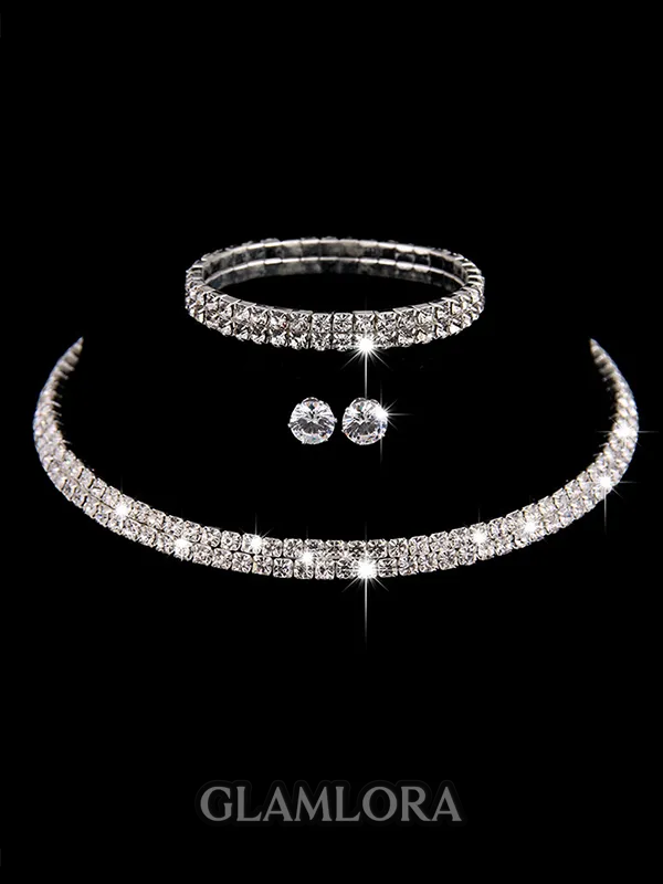 Luxurious Ladies'/Bridal Copper With Rhinestone Jewelry Sets