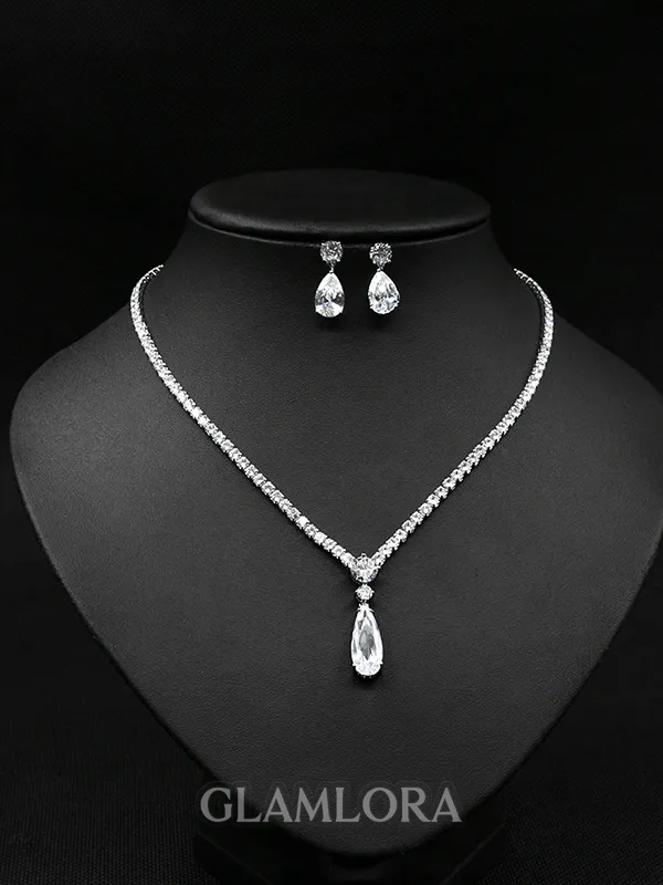 Beautiful Copper With Zircon Jewelry Sets For Women