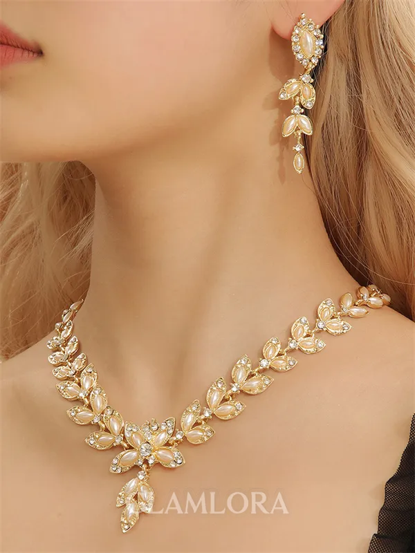 Elegant Alloy With Imitation Pearl Jewelry Set