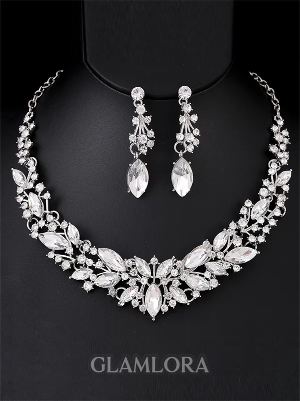Luxurious Alloy With Rhinestone Jewelry Set