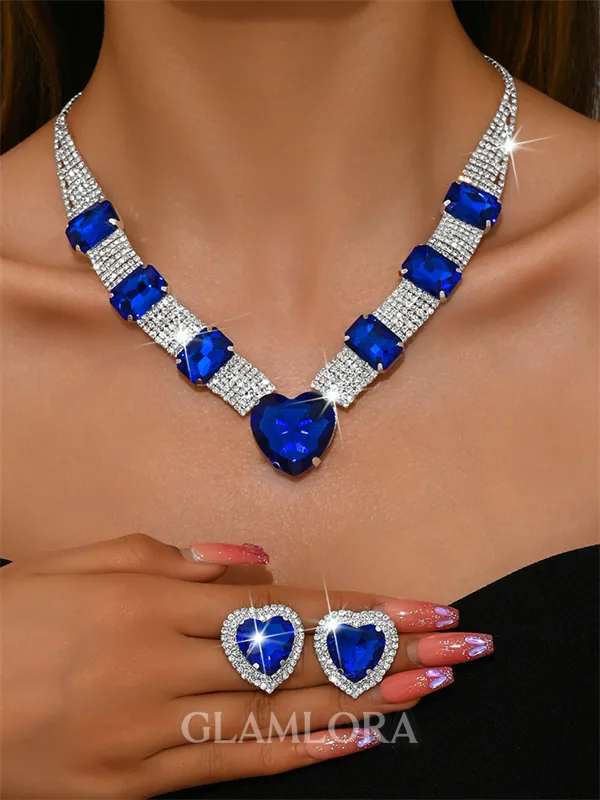 Luxurious Alloy With Rhinestone Jewelry Set