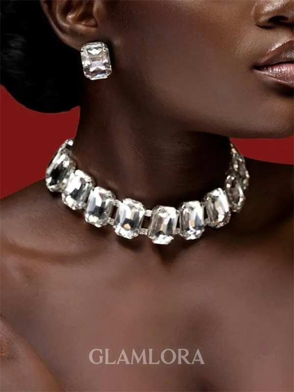 Luxurious Alloy With Rhinestone Jewelry Set