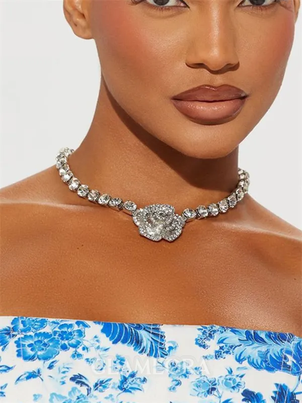 Elegant Alloy With Rhinestone Necklace