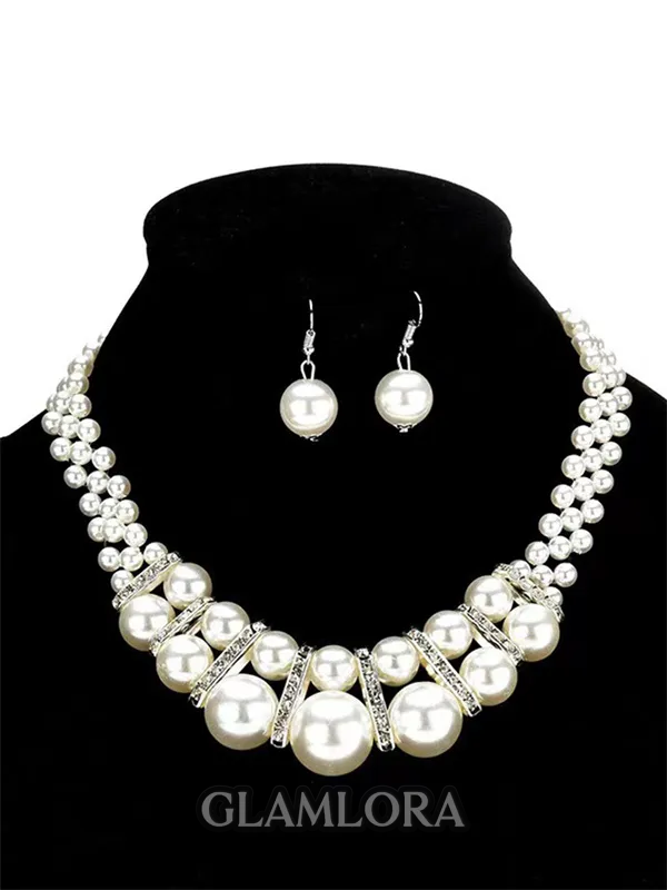 Pretty Alloy With Imitation Pearl Jewelry Set