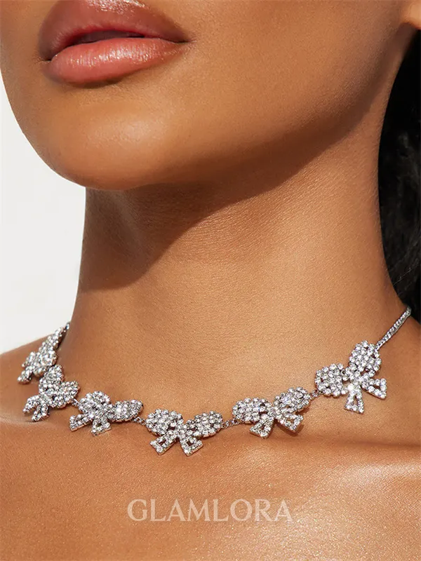 Sweet Alloy With Rhinestone Necklace