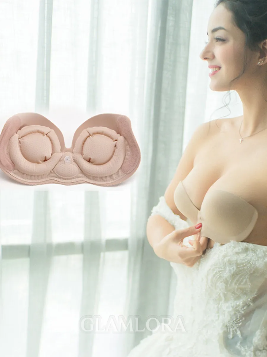 Simple Nylon 3/4 Cup Invisible Inflatable Bra