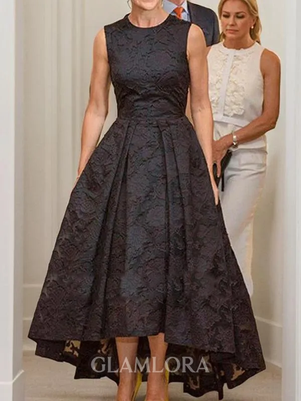 A-line Scoop Sleeveless Asymmetrical Regal Lace Mother of the Bride Dress