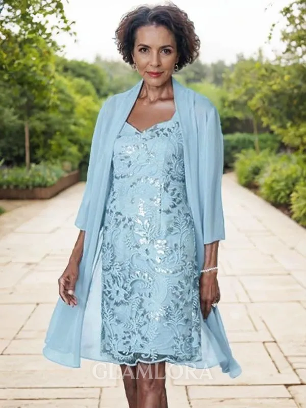 Sheath/Column Glamorous Sweetheart Sleeveless Knee-Length Mother of the Bride Dress