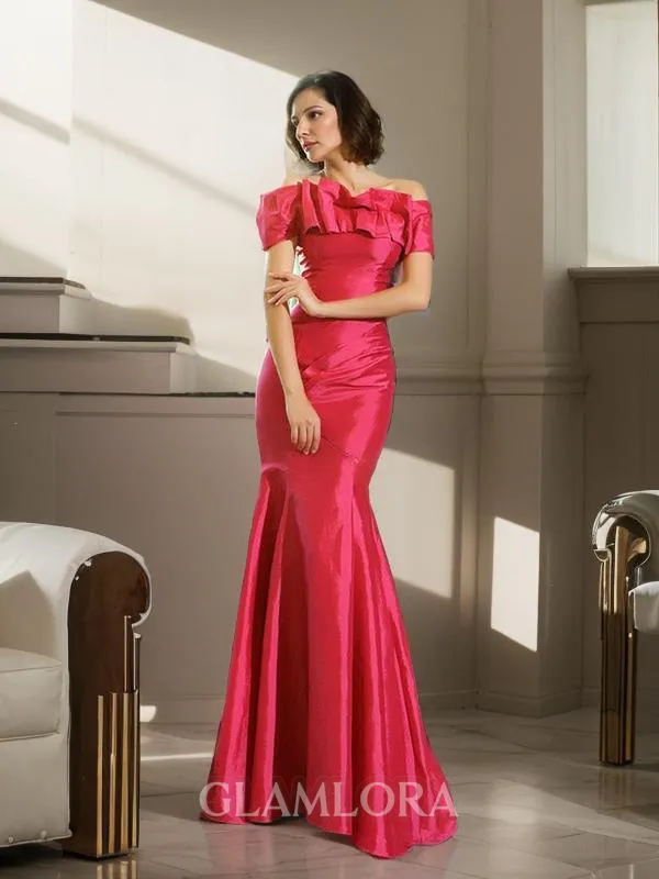 Gracious Trumpet/Mermaid Strapless Sleeveless Sweep Train Taffeta Mother of the Bride Dress