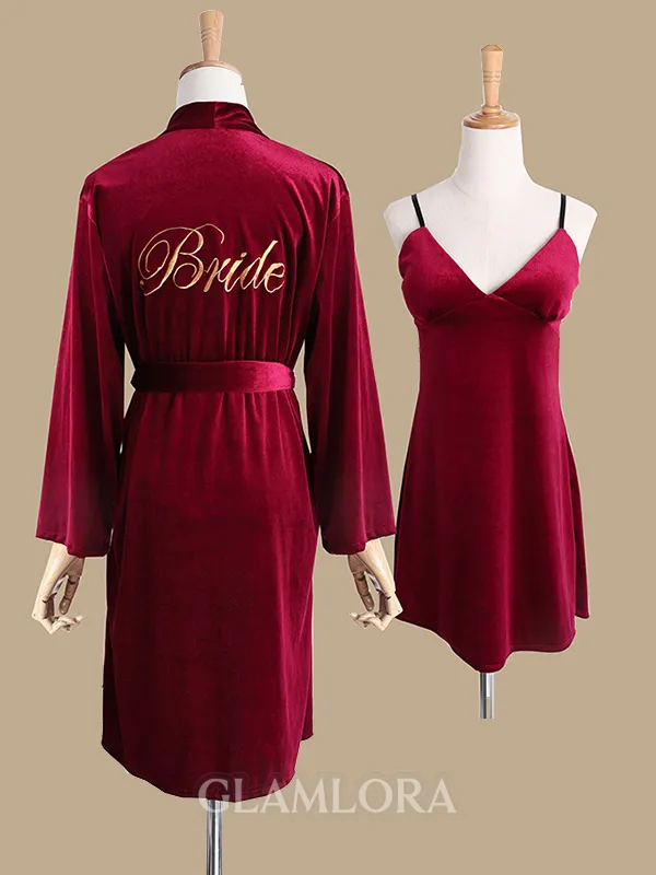 Soft Polyester Embroidery Bride Robes