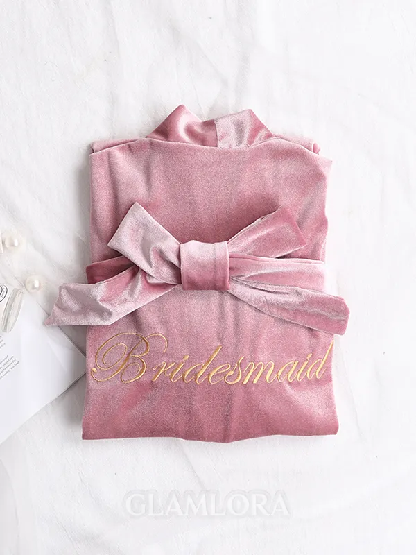 Stunning Polyester Embroidery Bridesmaid Robes