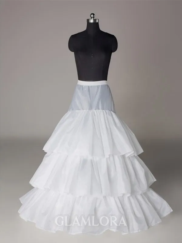 Nylon A-Line 3 Tier Floor Length Slip Style/Wedding Petticoats