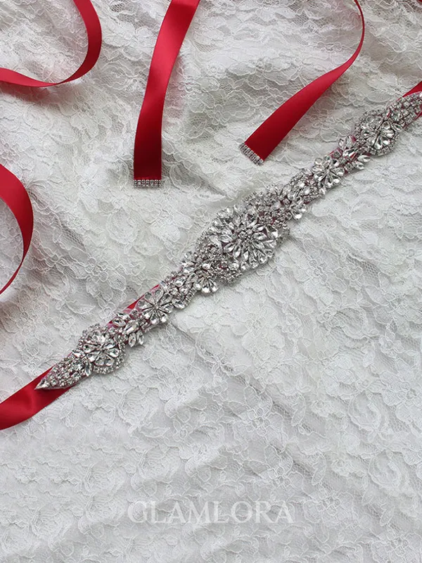 Fashion Satin Sashes With Rhinestones