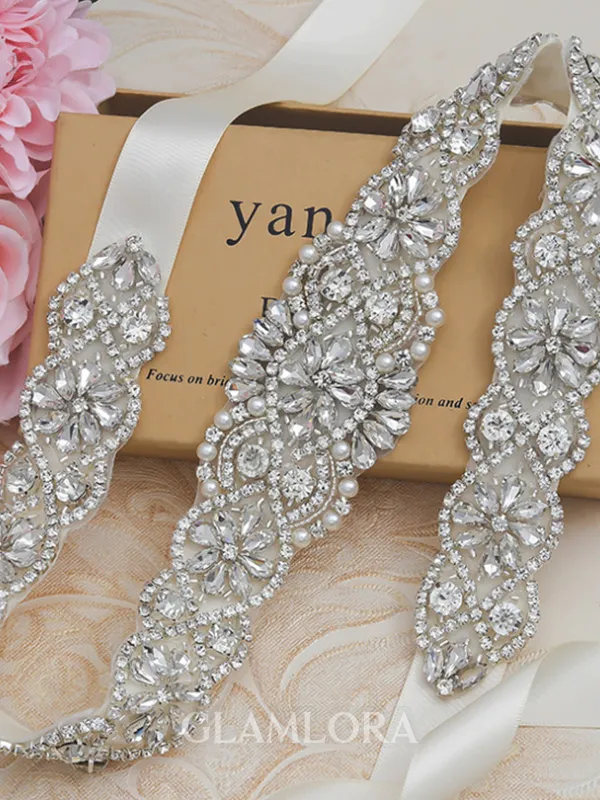 Stylish Satin Sashes With Rhinestones/Imitation Pearls