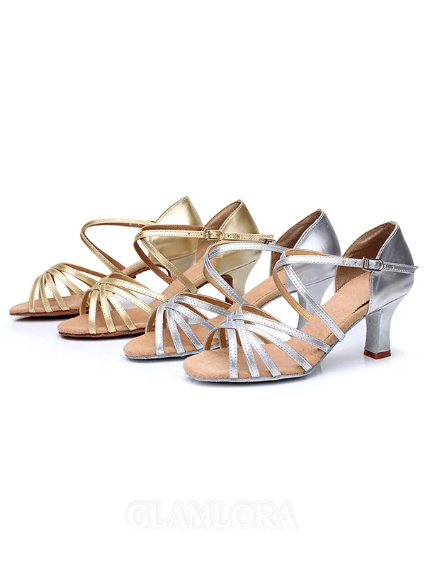 Women's Satin Cone Heel Buckle Peep Toe Sandals