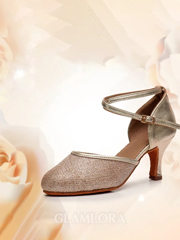 Women's Closed Toe Kitten Heel With Buckle PU Sandals