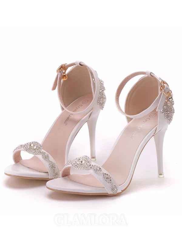 Women's PU Peep Toe With Flower Stiletto Heel Sandals
