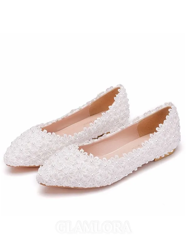 Women's PU Closed Toe With Flower Flat Heel Flat Shoes