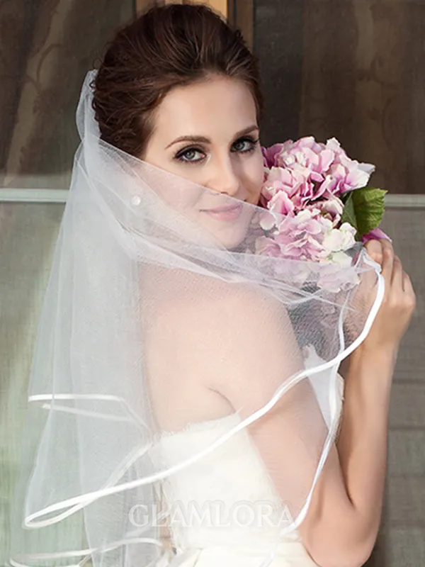 Graceful Tulle Two Tier Elbow Wedding Veils