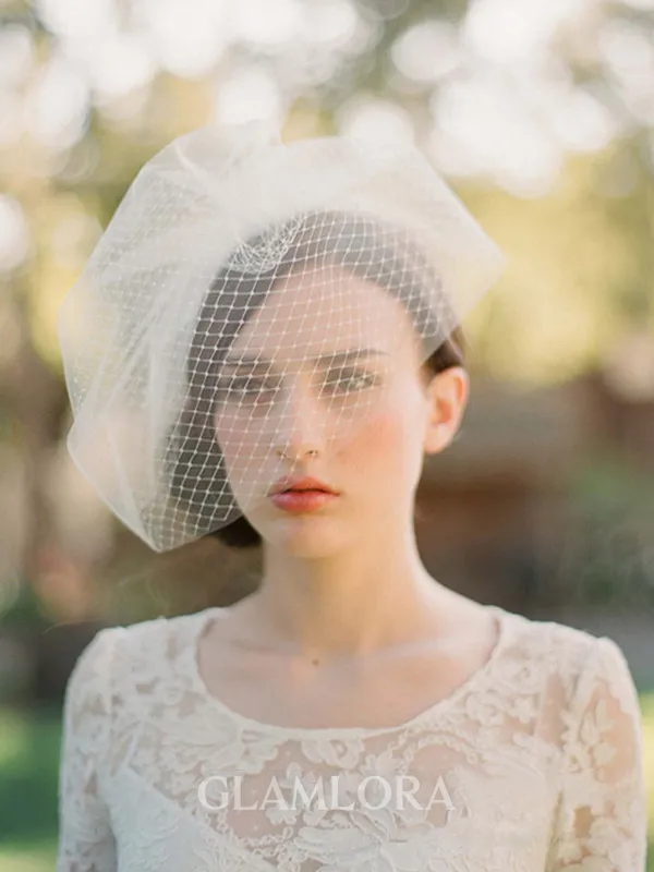 One-tier Cut Edge Birdcage Veils