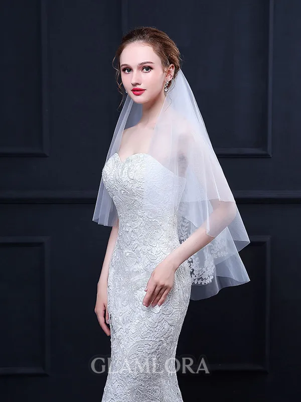 Fancy Tulle With Applique Wedding Veils