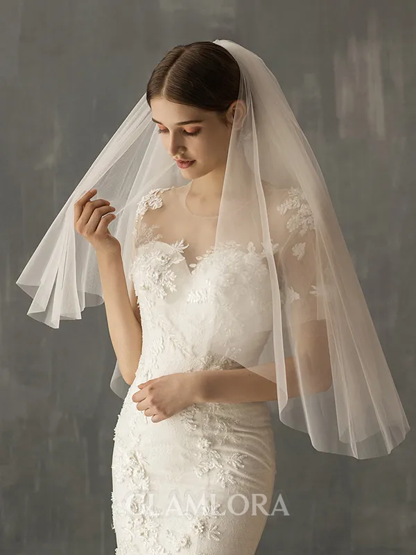 Brilliant Tulle Two-Tier Elbow Bridal Veils