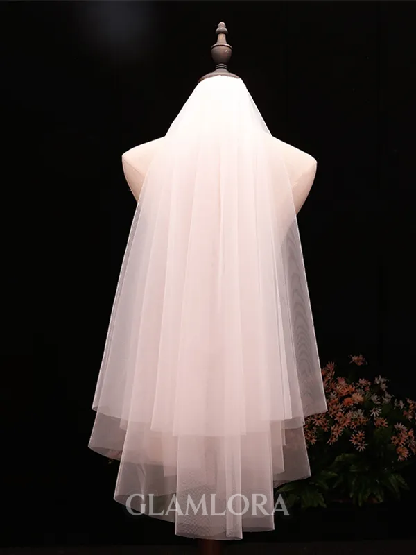 Unique 2 Layer Tulle Wedding Veils