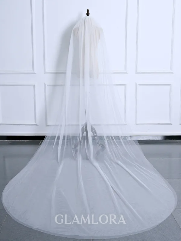 Elegant 2 Layer Tulle Long Wedding Veils