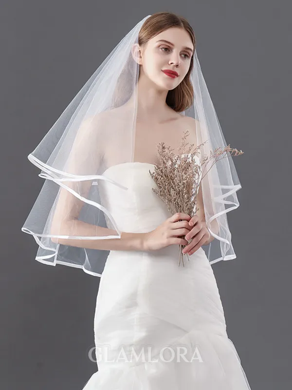 Brilliant Tulle Two-Tier Elbow Bridal Veils