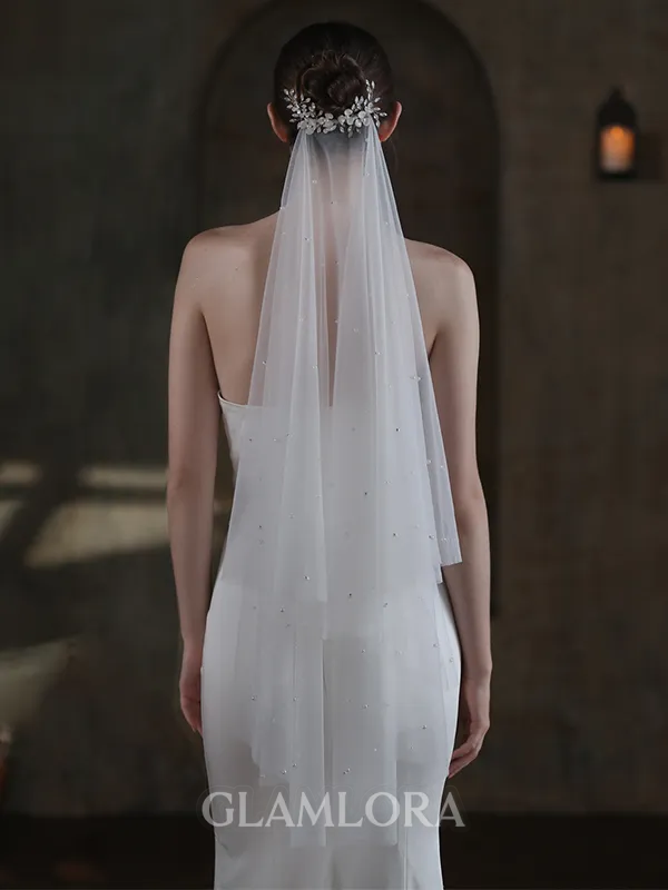 Stunning Tulle Two-Tier Fingertip Bridal Veils