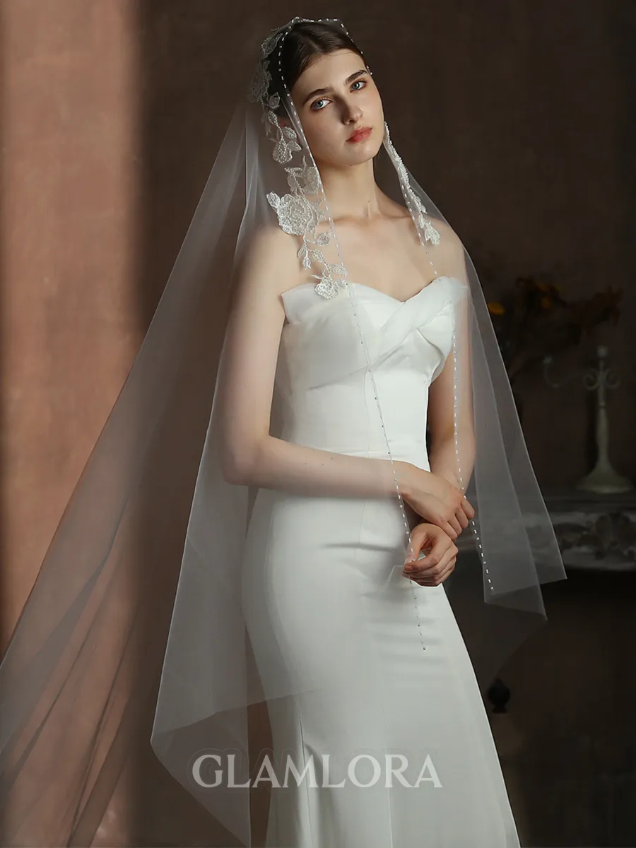 Charming Tulle One-Tier Cathedral Bridal Veils
