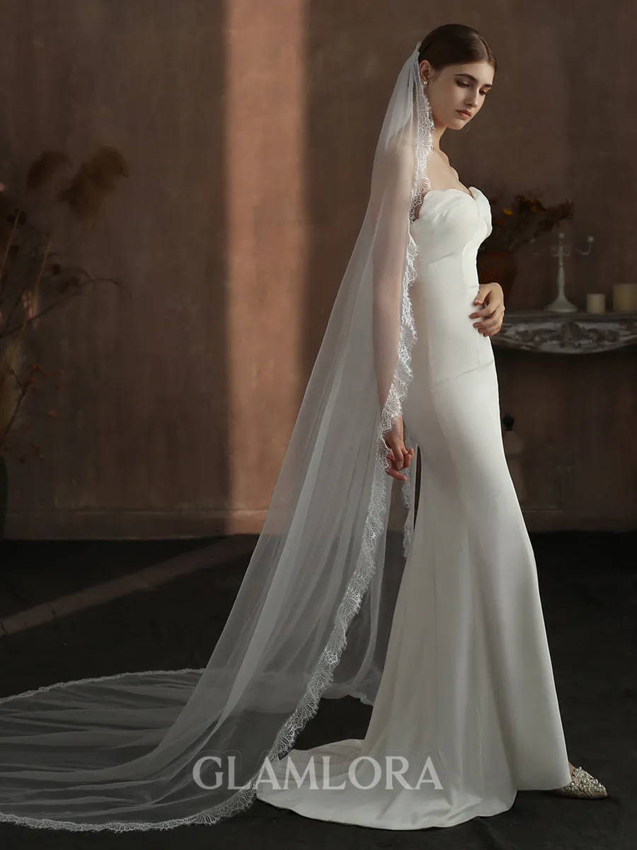 Luxurious Tulle One-Tier Chapel Bridal Veils