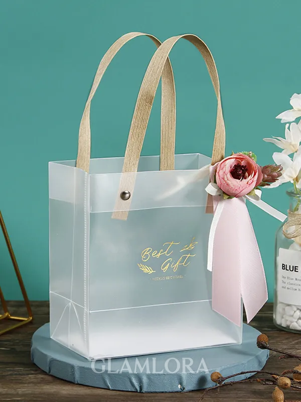 Pretty PVC With Flower Gift Bags