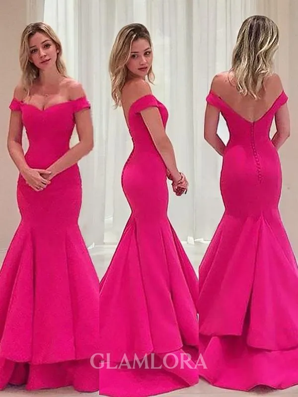 Trumpet/Mermaid Off-the-Shoulder Sleeveless Sweep Train Sophisticated Satin Prom Dress With Layers