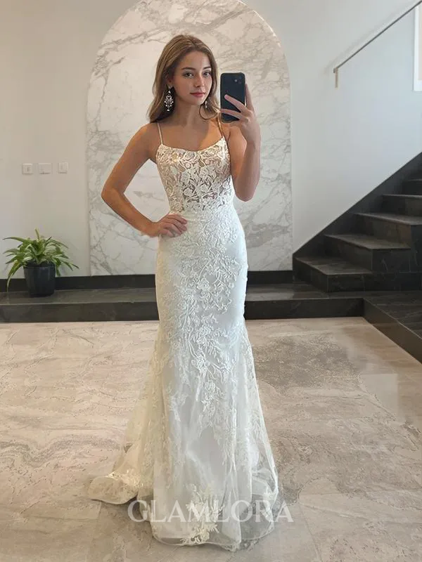 Sheath/Column Spaghetti Straps Sleeveless Sweep Train Chic Tulle Prom Dress