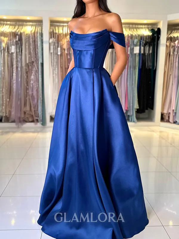 Unique A-line Cowl Pleated Floor-Length Satin Convertible Corset Prom Dress