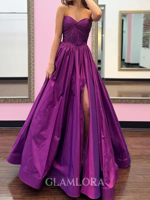 Enchanting A-line Sweetheart Ruffles Floor-Length Taffeta Evening Dress