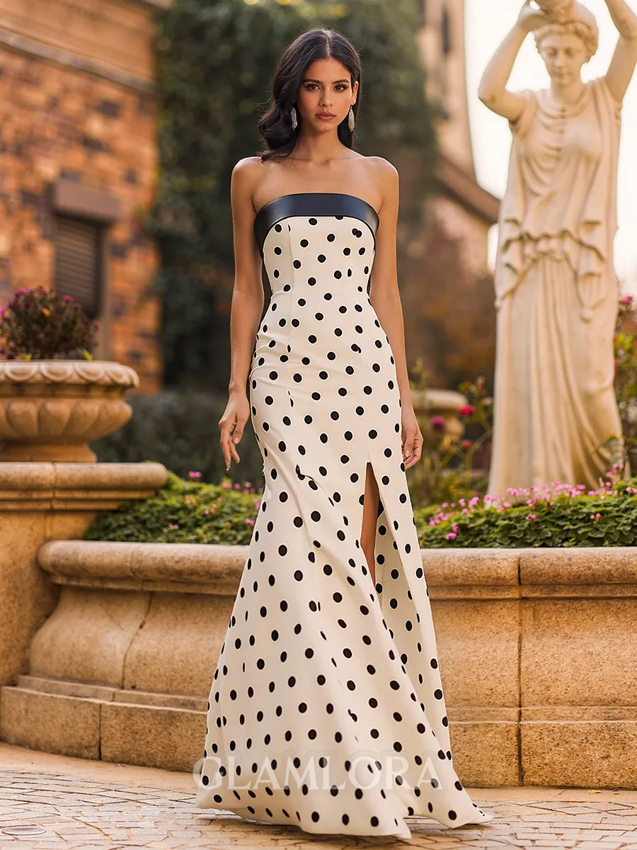 Charming Sheath Straight Sweep Train Corset Prom Dress